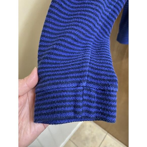 Vineyard Vines 100% Cotton Blue Striped Full Zip Jacket Women's Size M Logo - Picture 11 of 14